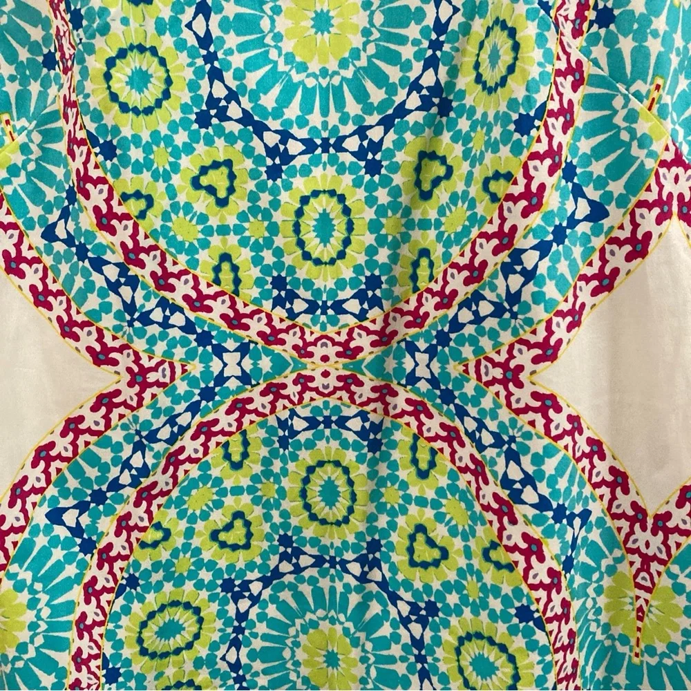 London Times Paisley Geometric Dress Sleeveless Cotton blend multicolor Size 4 - Picture 5 of 13